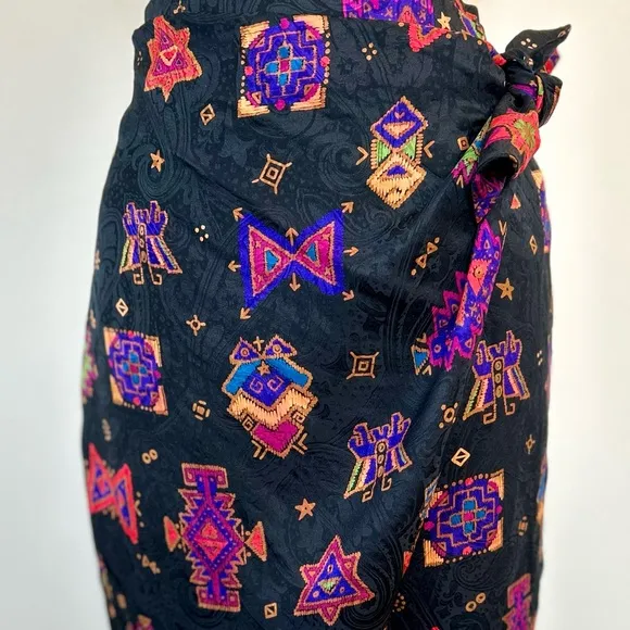 100% SILK early 90s wrap skirt