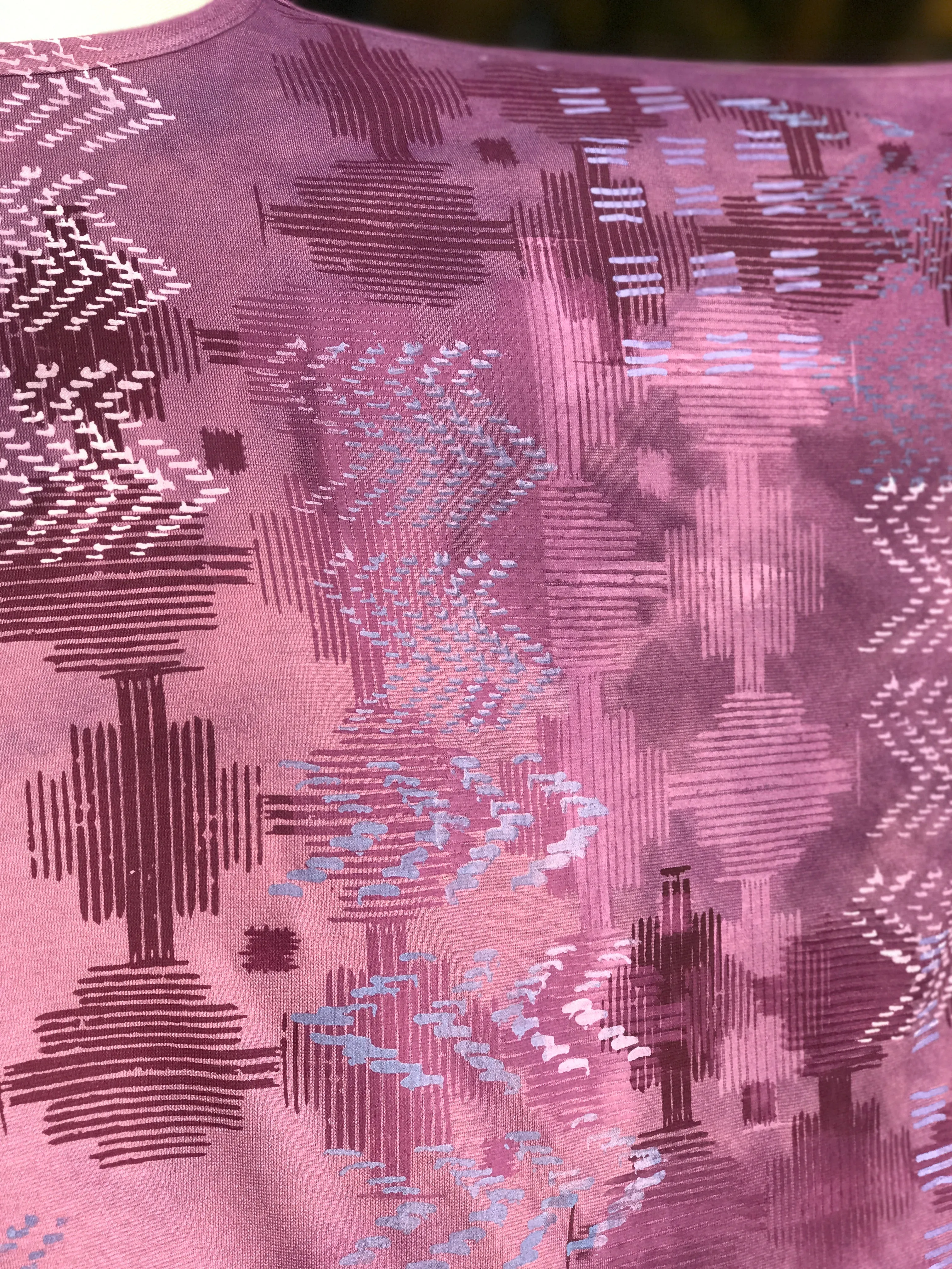 1236HD Plum Berry Hand Dyed Line Tee 'Woven Tonalities'