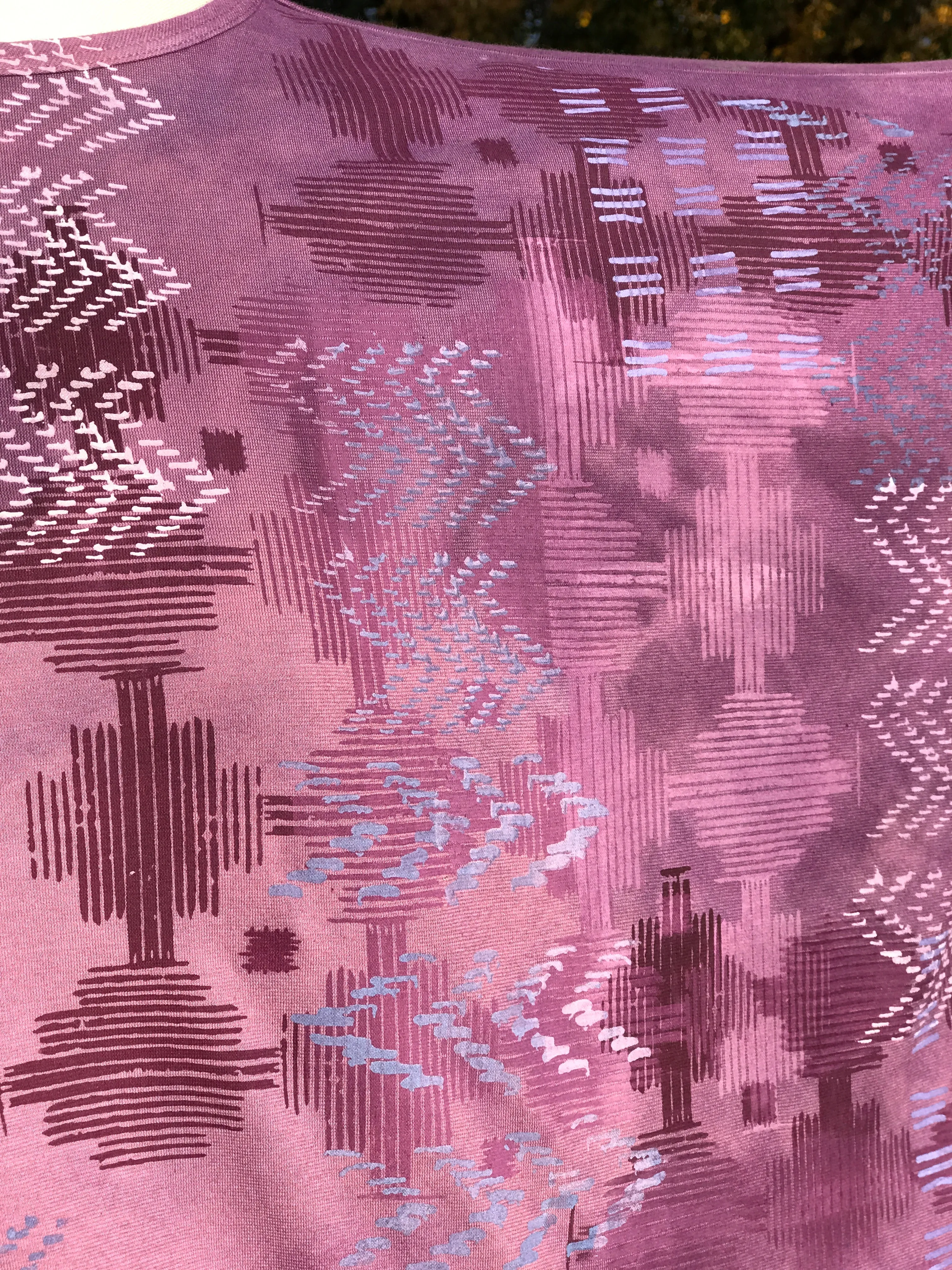 1236HD Plum Berry Hand Dyed Line Tee 'Woven Tonalities'