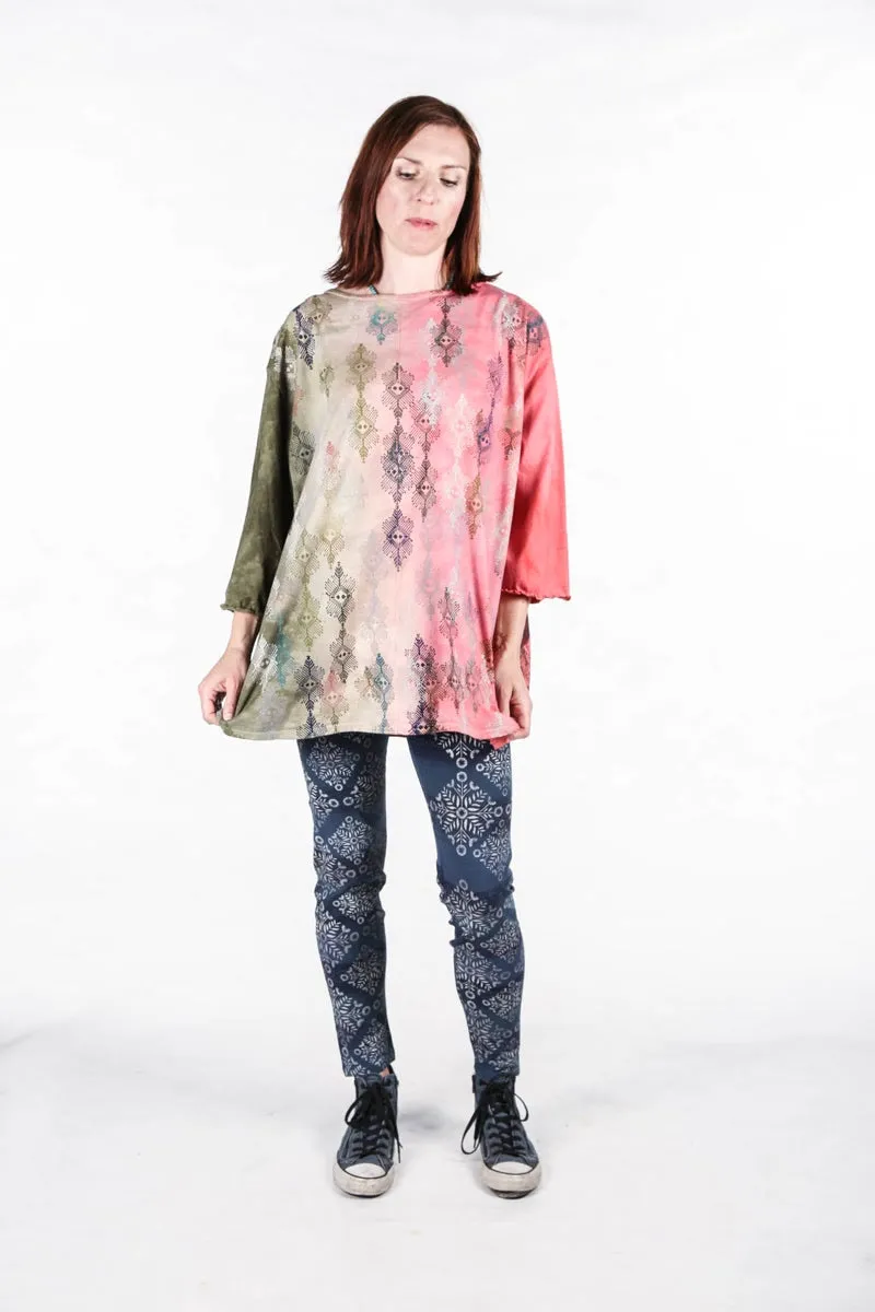 1251 HD Forest Pink Coral Textile Dream Hand Dyed Line Tee-P