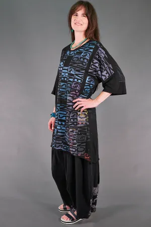 1564 Euro Slim Fit Art Tunic Magpie Black-Printer's Press