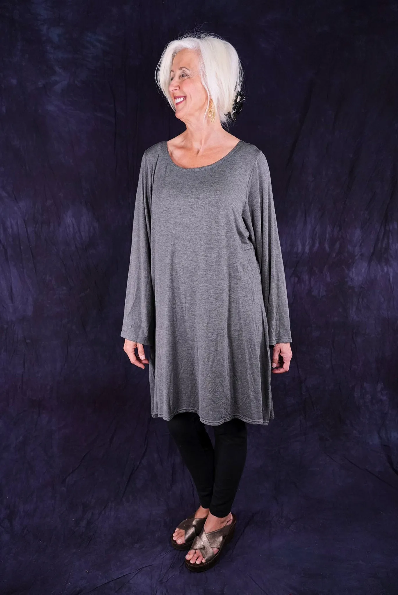 1574 A-line Layering Tunic Grey-U