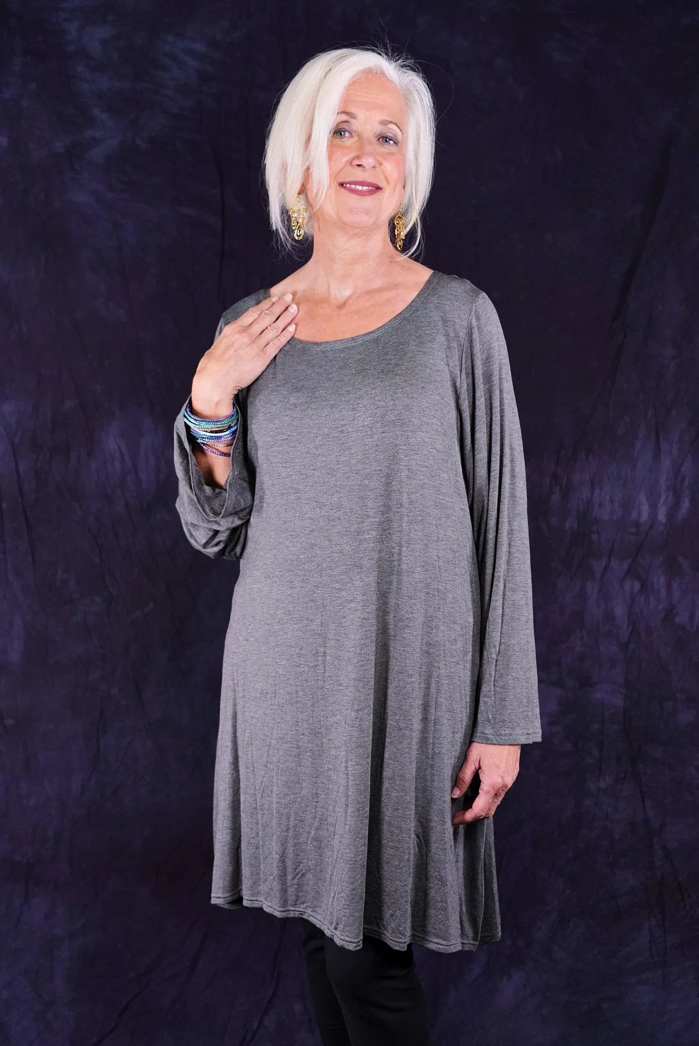 1574 A-line Layering Tunic Grey-U