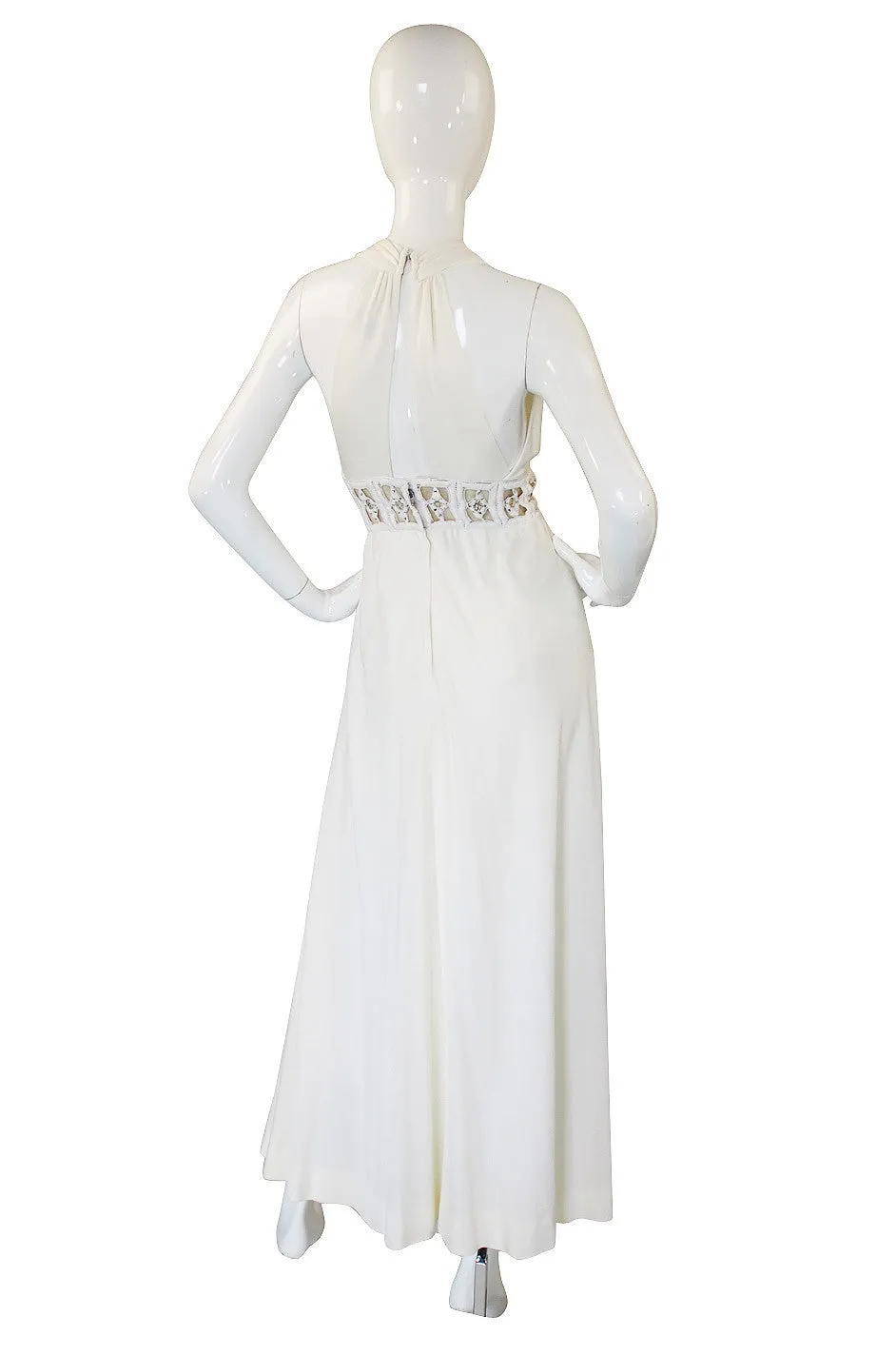 1960s Fred Perlberg White Maxi Dress