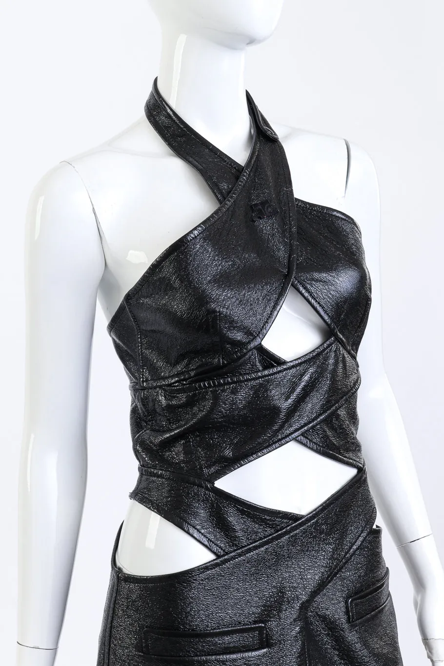 2022 S/S Crisscross Vinyl Mini Dress