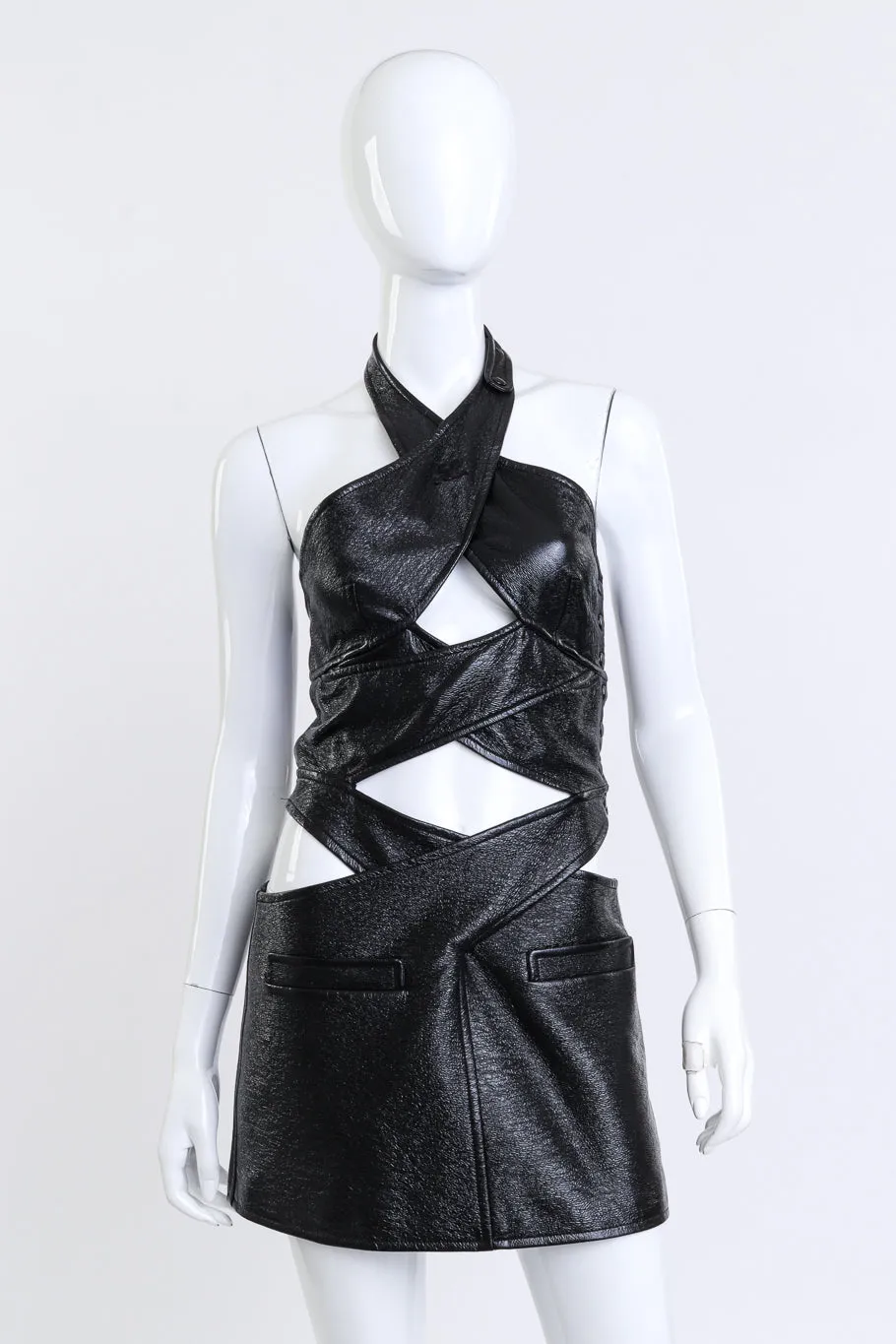 2022 S/S Crisscross Vinyl Mini Dress