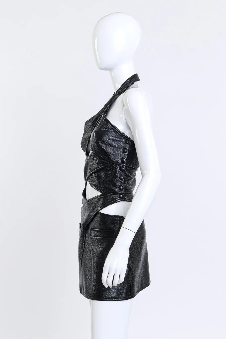 2022 S/S Crisscross Vinyl Mini Dress