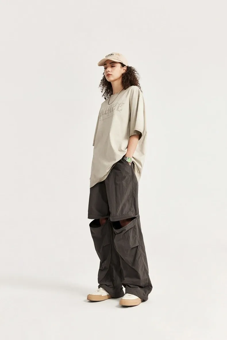 2024 Spring And Summer New Wide Leg Disassembly Pants One Pants Wear Waterproof Casual Big Leg Straight Pants For Men