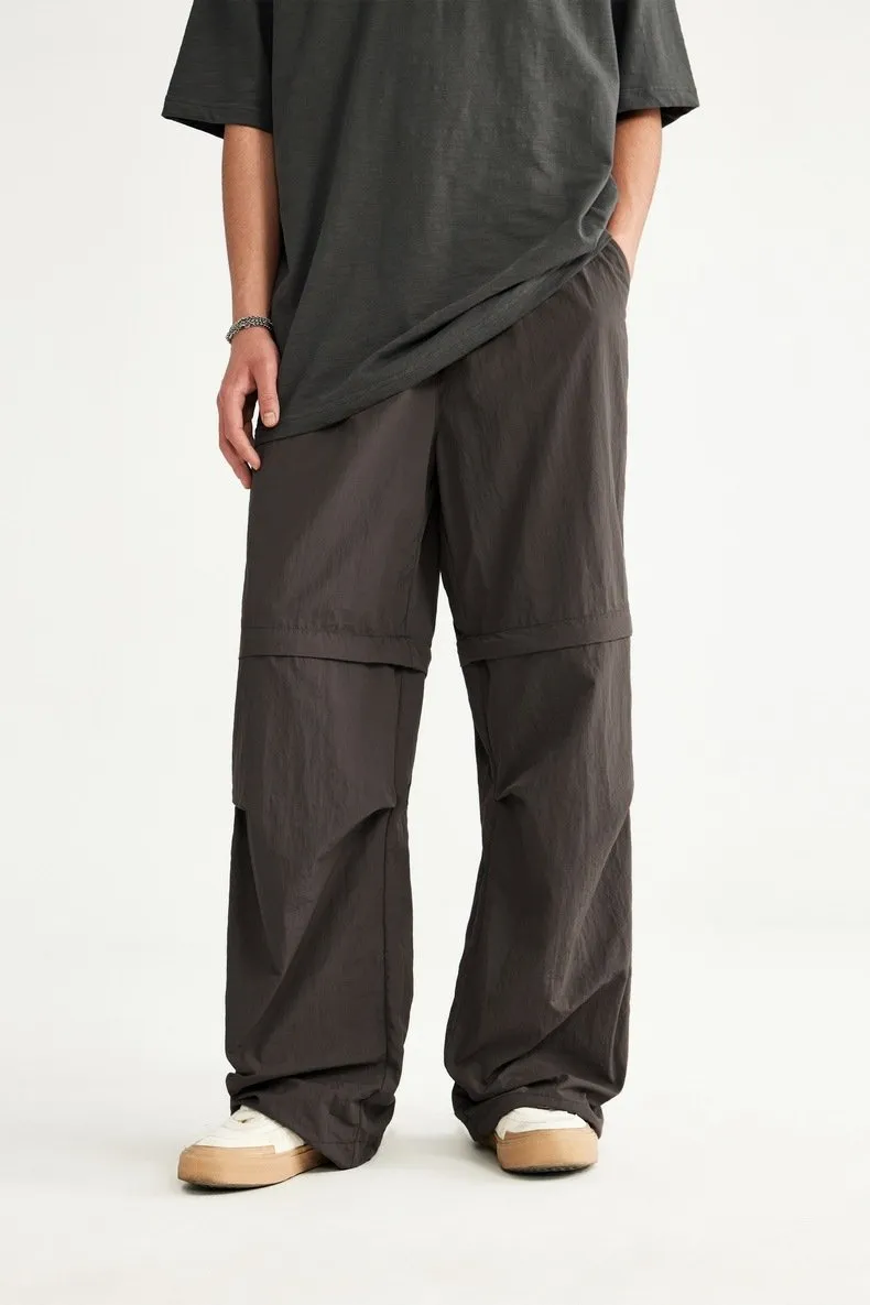 2024 Spring And Summer New Wide Leg Disassembly Pants One Pants Wear Waterproof Casual Big Leg Straight Pants For Men
