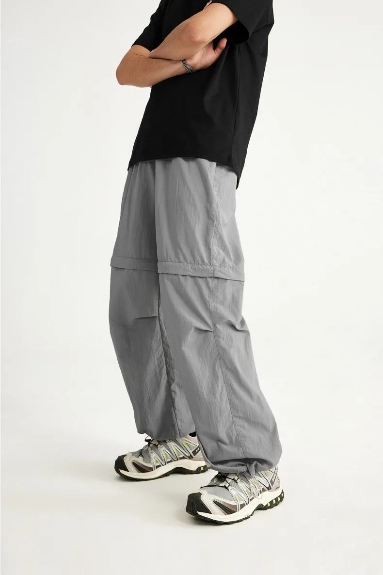 2024 Spring And Summer New Wide Leg Disassembly Pants One Pants Wear Waterproof Casual Big Leg Straight Pants For Men