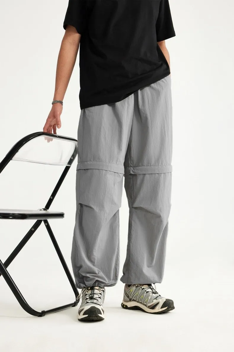2024 Spring And Summer New Wide Leg Disassembly Pants One Pants Wear Waterproof Casual Big Leg Straight Pants For Men