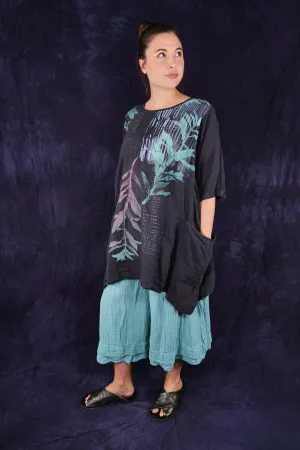 2270 Seaside Linen Tunic Black Sand-P
