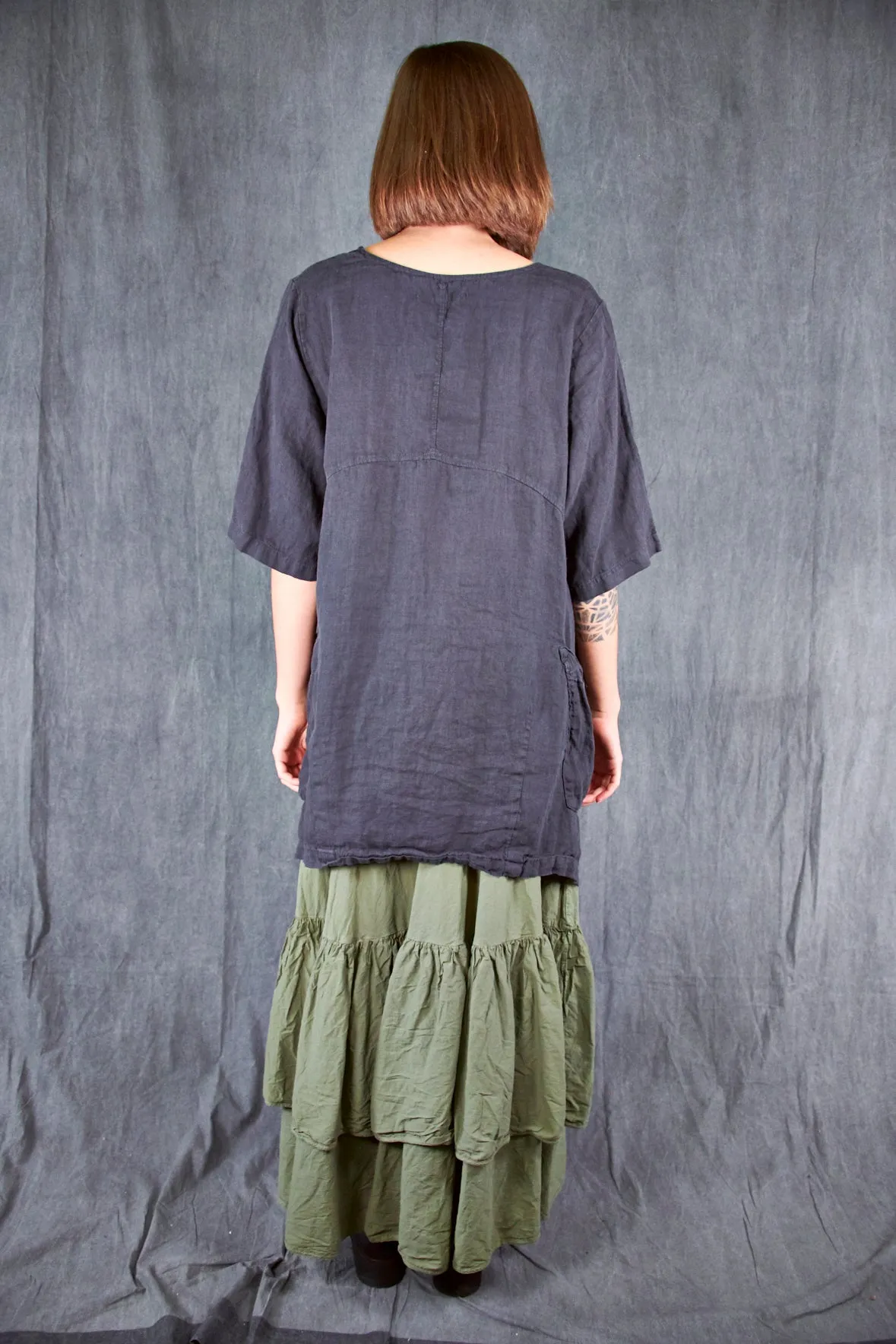 2270 Seaside Linen Tunic Black Sand-P