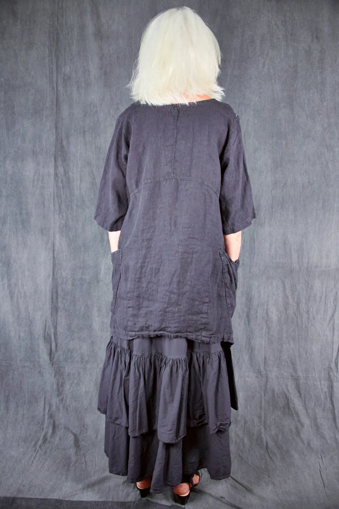 2270 Seaside Linen Tunic Black Sand-P
