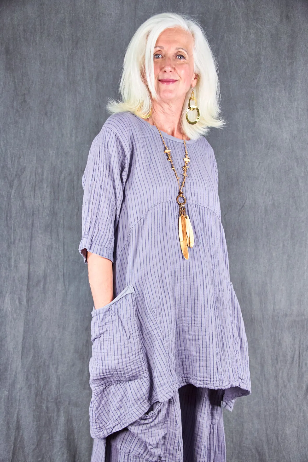 2270 Seaside Striped Tunic Amethyst-U