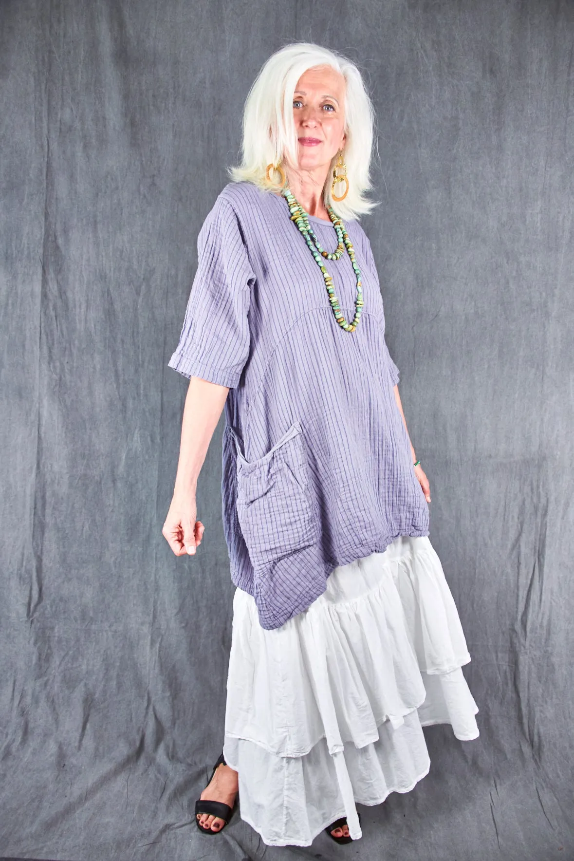2270 Seaside Striped Tunic Amethyst-U