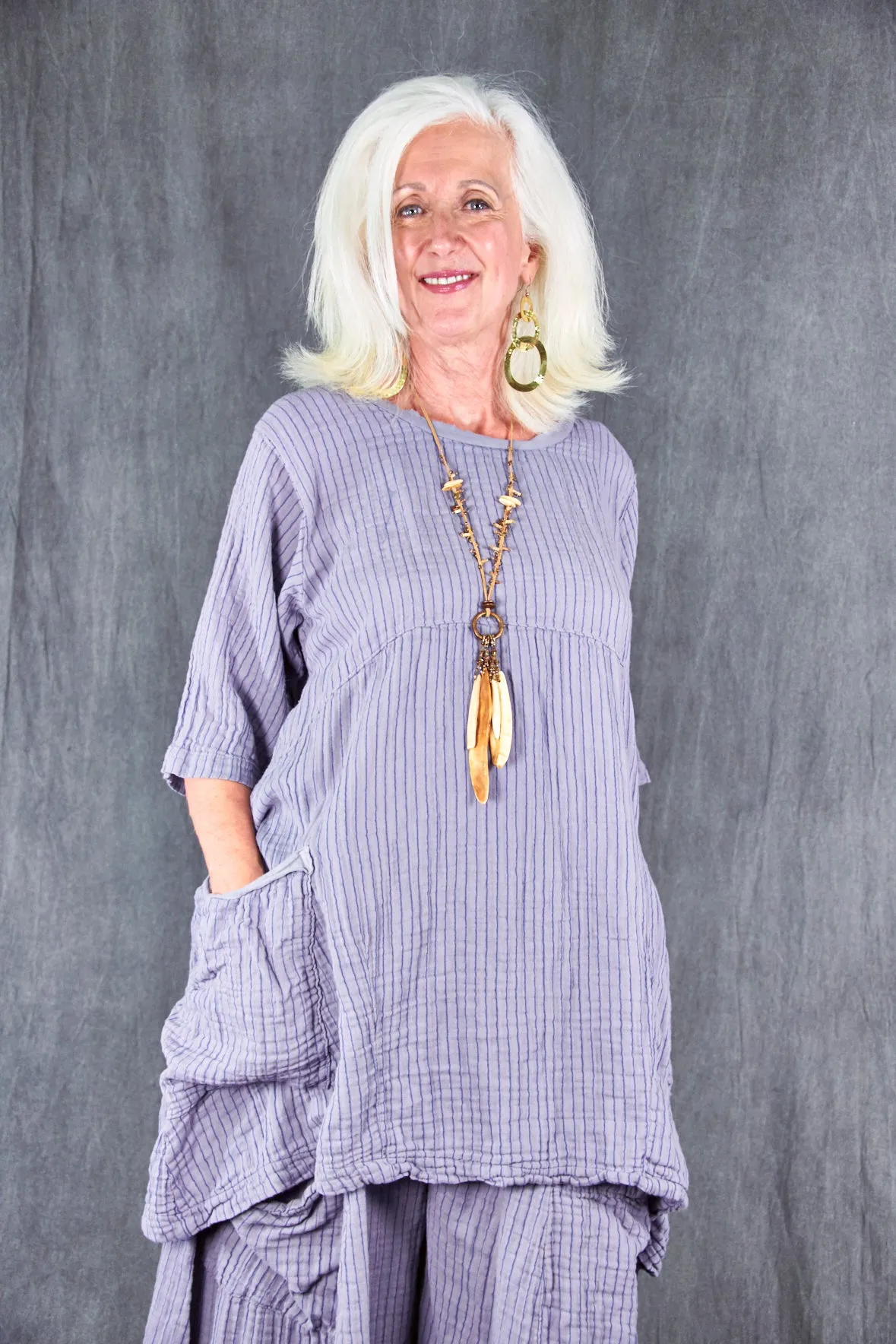 2270 Seaside Striped Tunic Amethyst-U