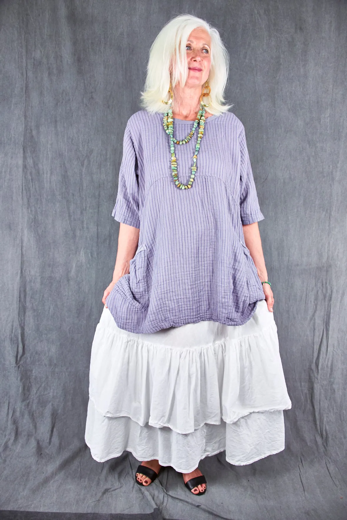 2270 Seaside Striped Tunic Amethyst-U