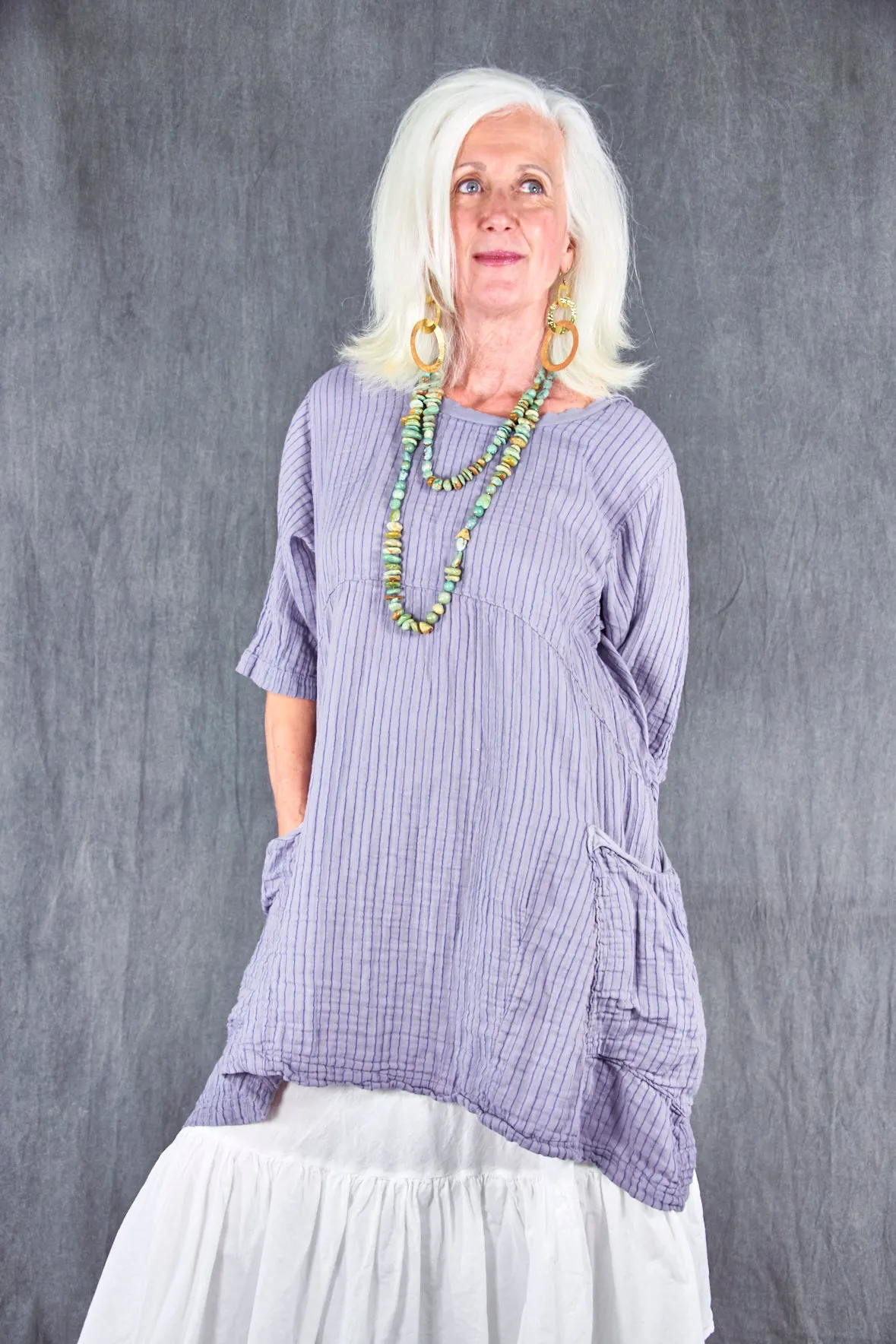 2270 Seaside Striped Tunic Amethyst-U