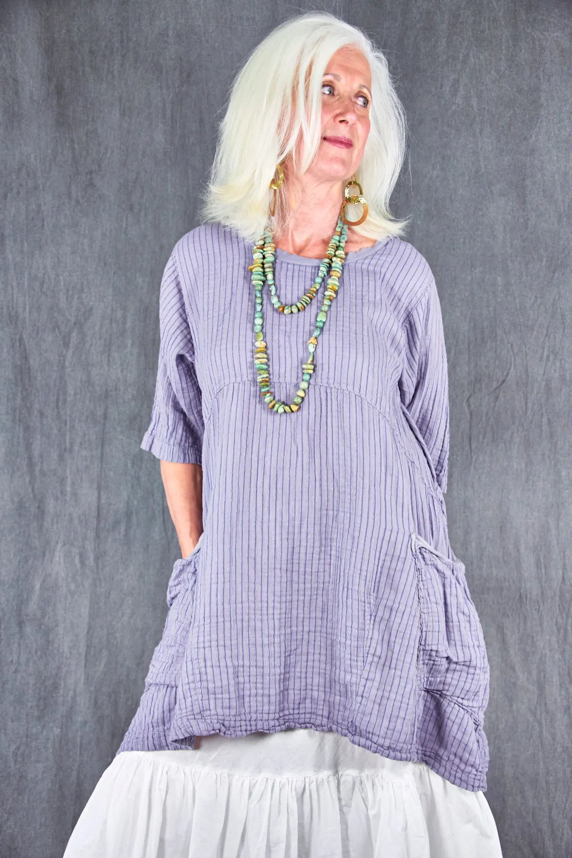 2270 Seaside Striped Tunic Amethyst-U