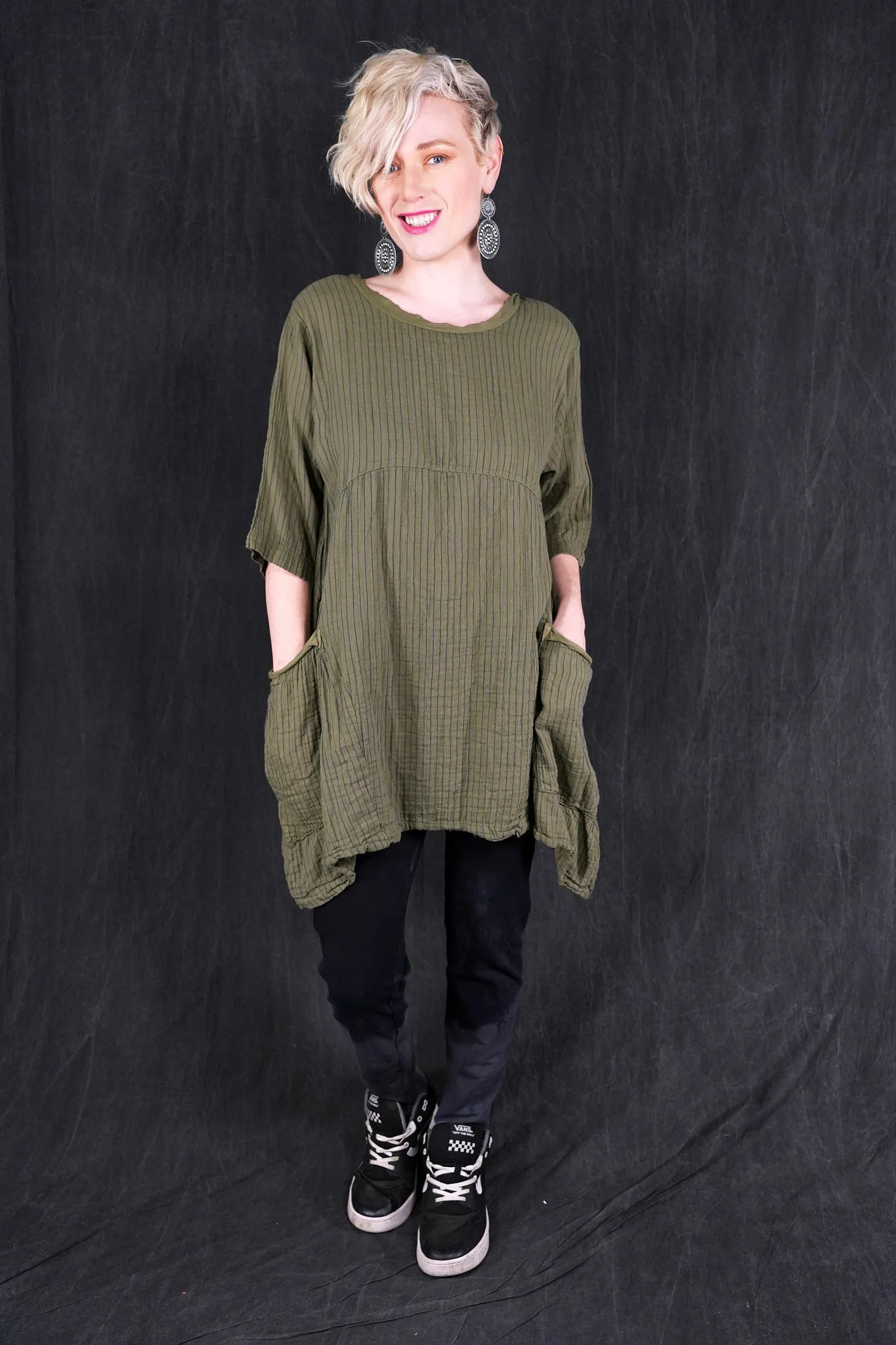 2270 Seaside Striped Tunic Seaweed-U