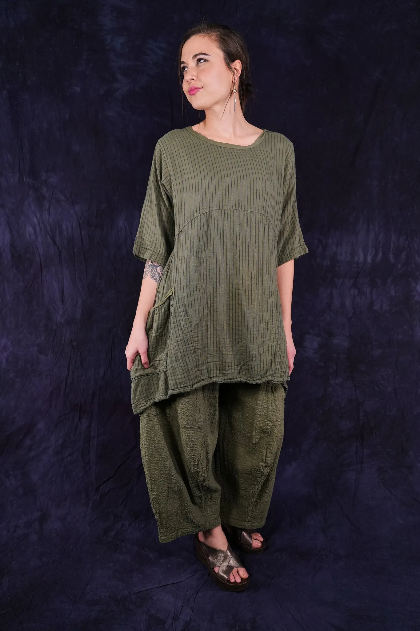 2270 Seaside Striped Tunic Seaweed-U