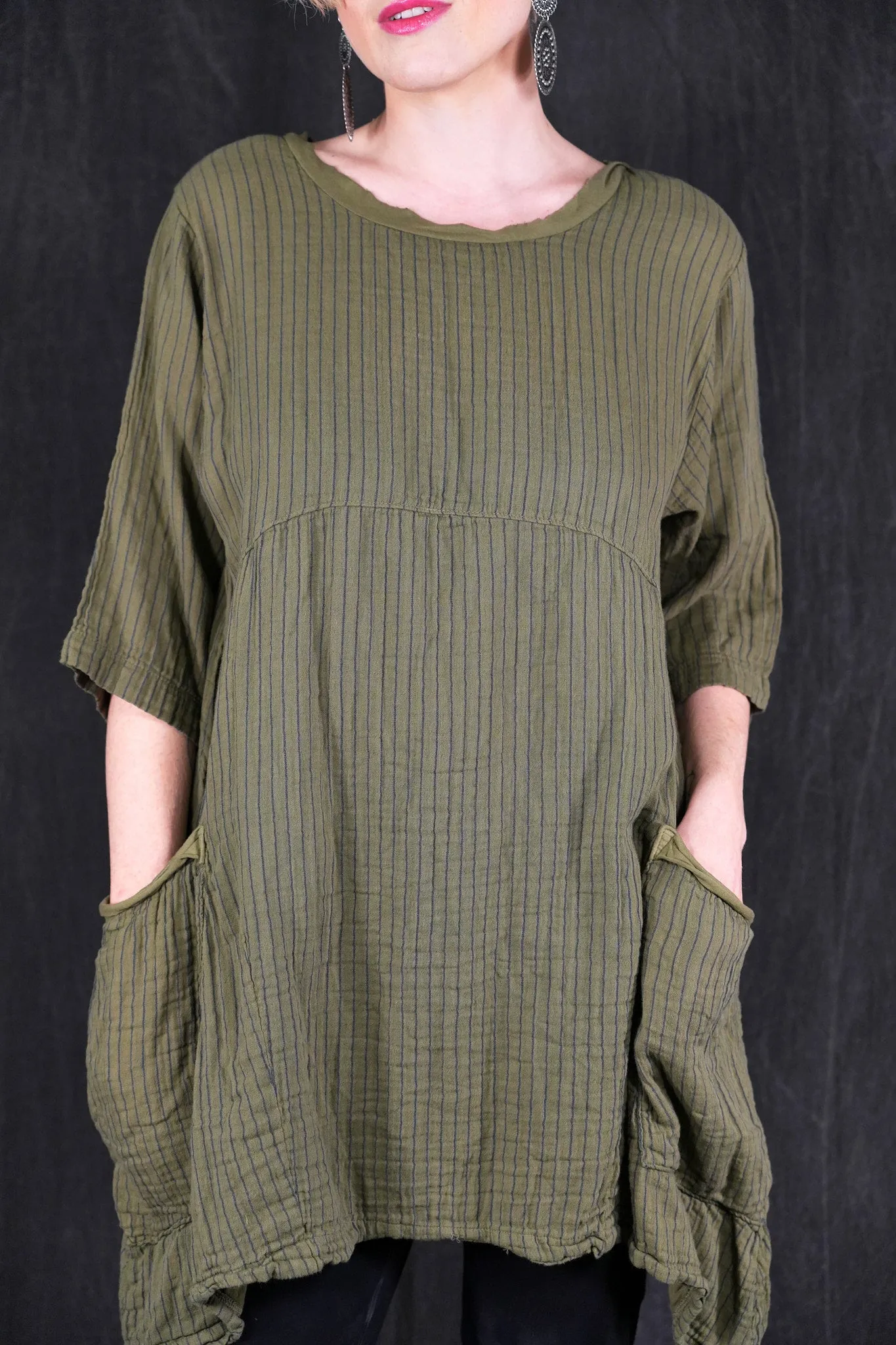 2270 Seaside Striped Tunic Seaweed-U