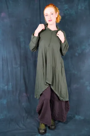 2316 Hi/Lo Hooded Tunic Army Green