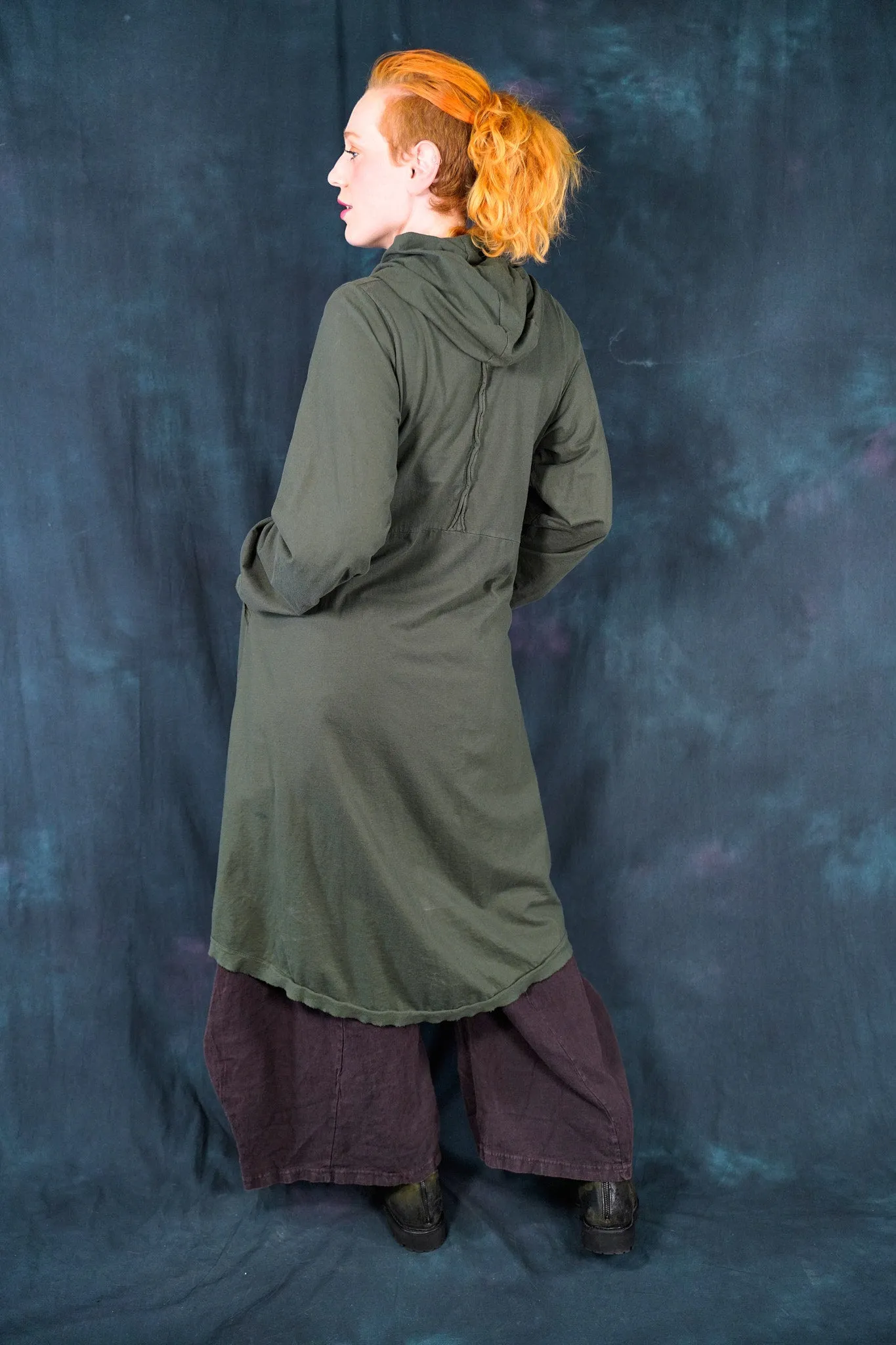 2316 Hi/Lo Hooded Tunic Army Green