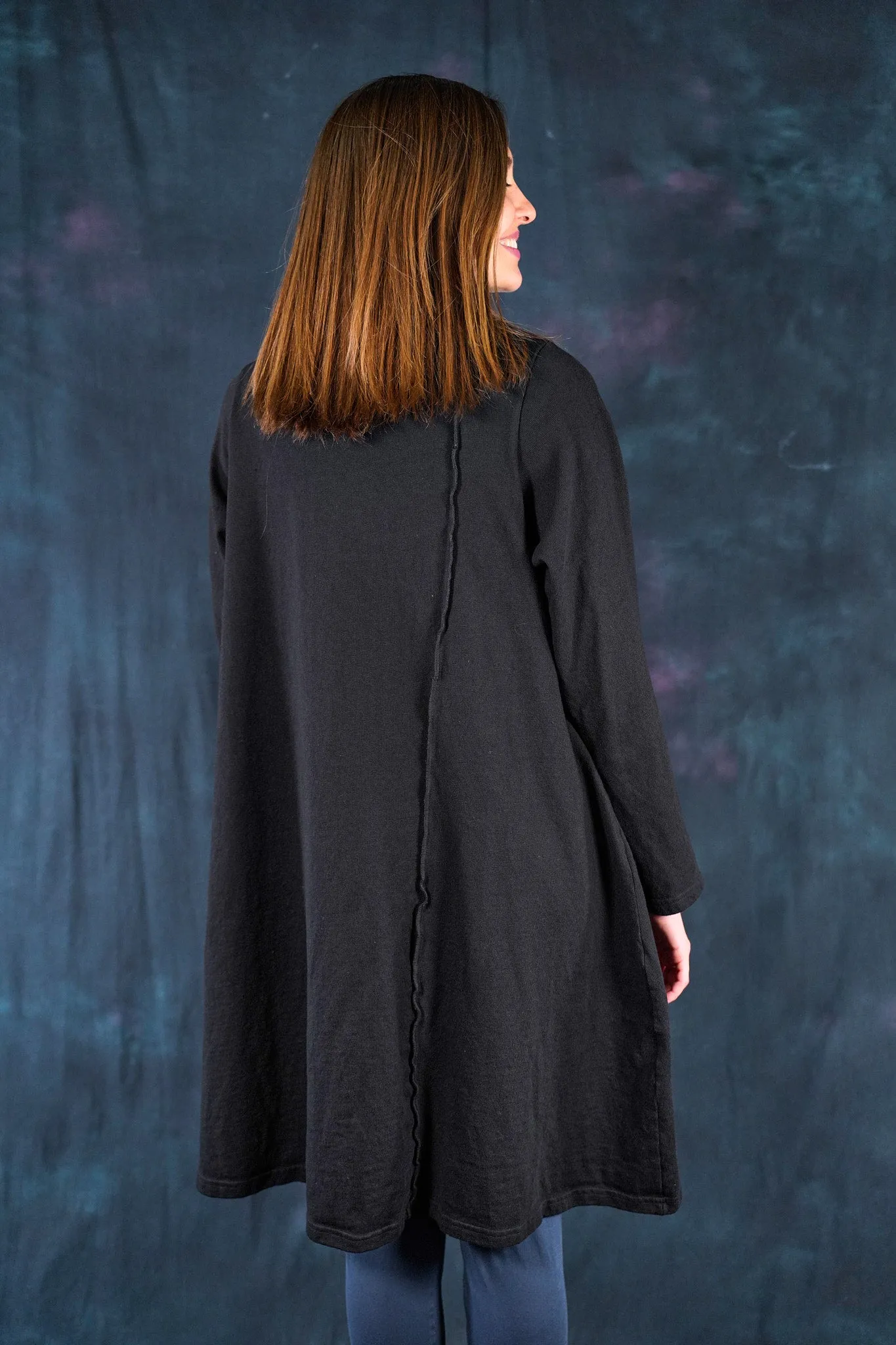 2362 Heavy Eco Cotton Pocket Tunic Francesca Black-P