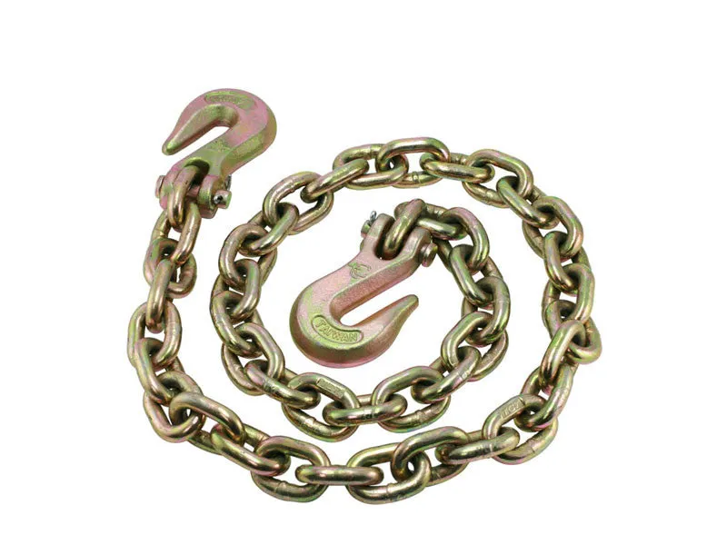 3/8" x 20' G70 Tie Down Chain with Clevis Grab Hooks