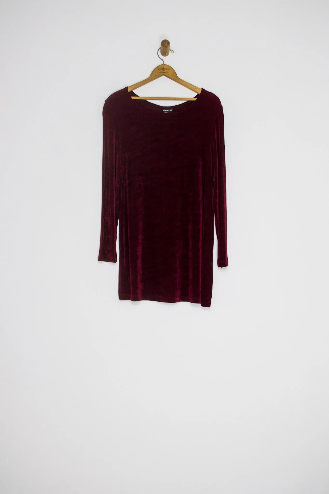 90's MAROON SLINKY TUNIC / MEDIUM