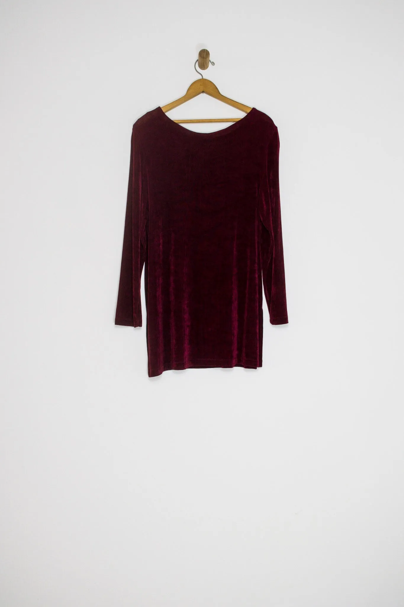 90's MAROON SLINKY TUNIC / MEDIUM