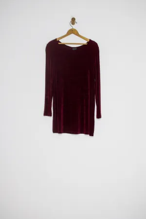 90's MAROON SLINKY TUNIC / MEDIUM