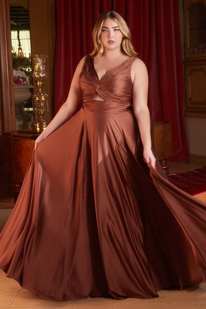 A-Line Satin Keyhole Dress (7497C)