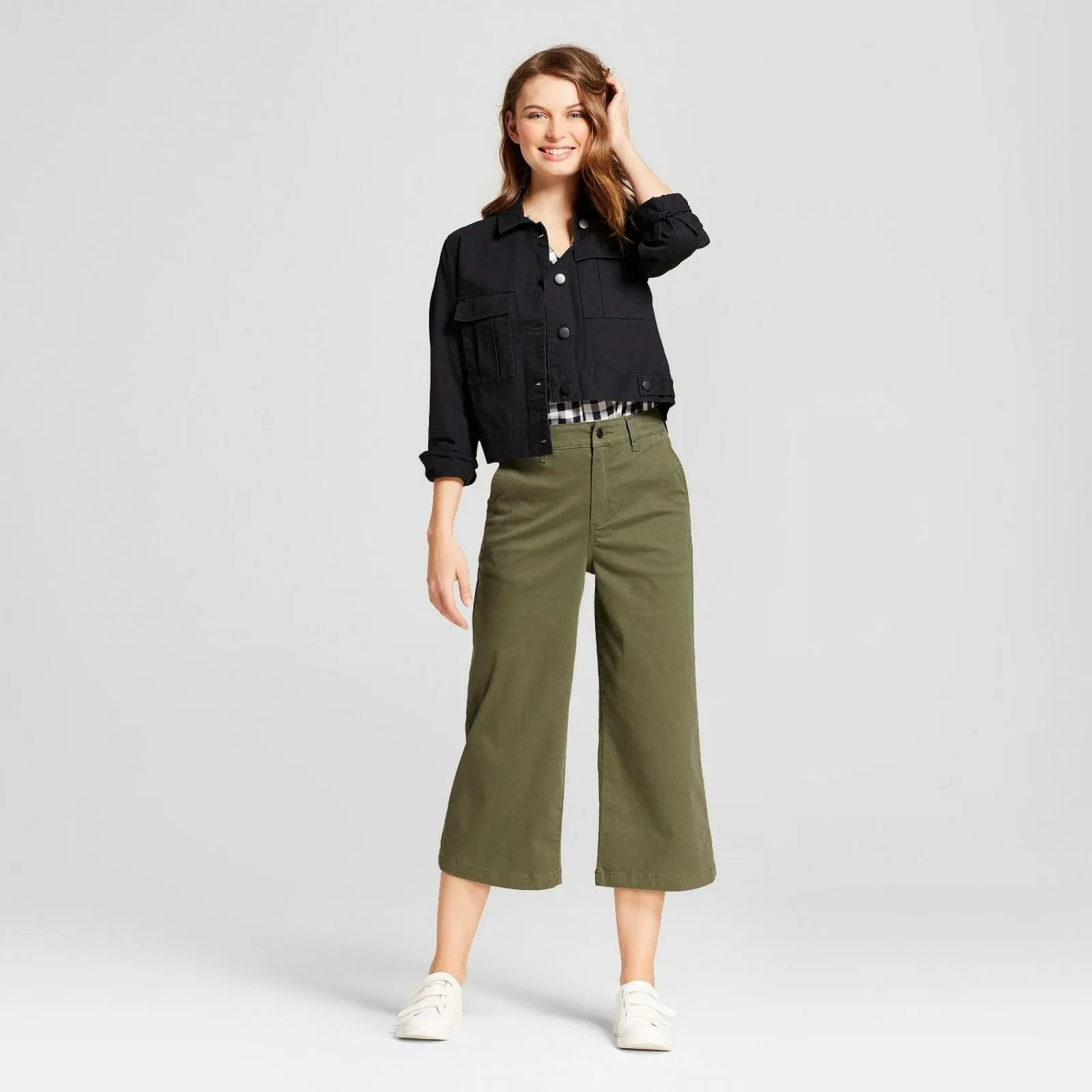A New Day Women's Regular Fit Wide Leg Crop Pants