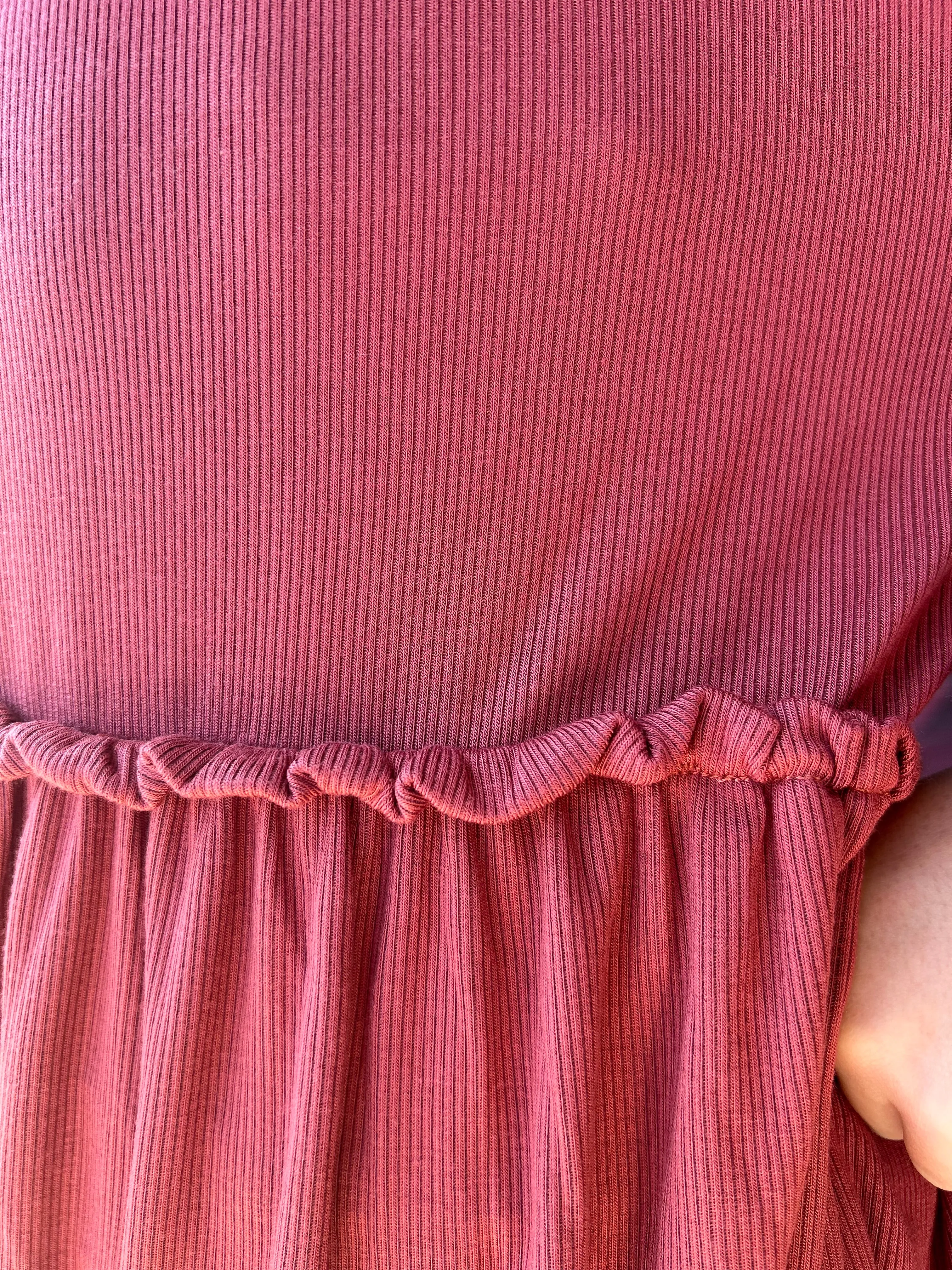 AC407 - Girls Rib Knit Curved Bodice Tunic