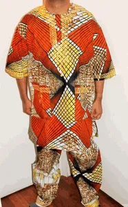 African Unisex Pant Set With Head Piece ! Embroidered ! One Size !!