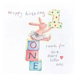 Age 1  Birthday Card: Reach For the Stars