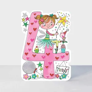 Age 4  Birthday Card: Stars