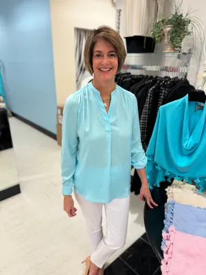 Air Flow Tunic with Split Collar