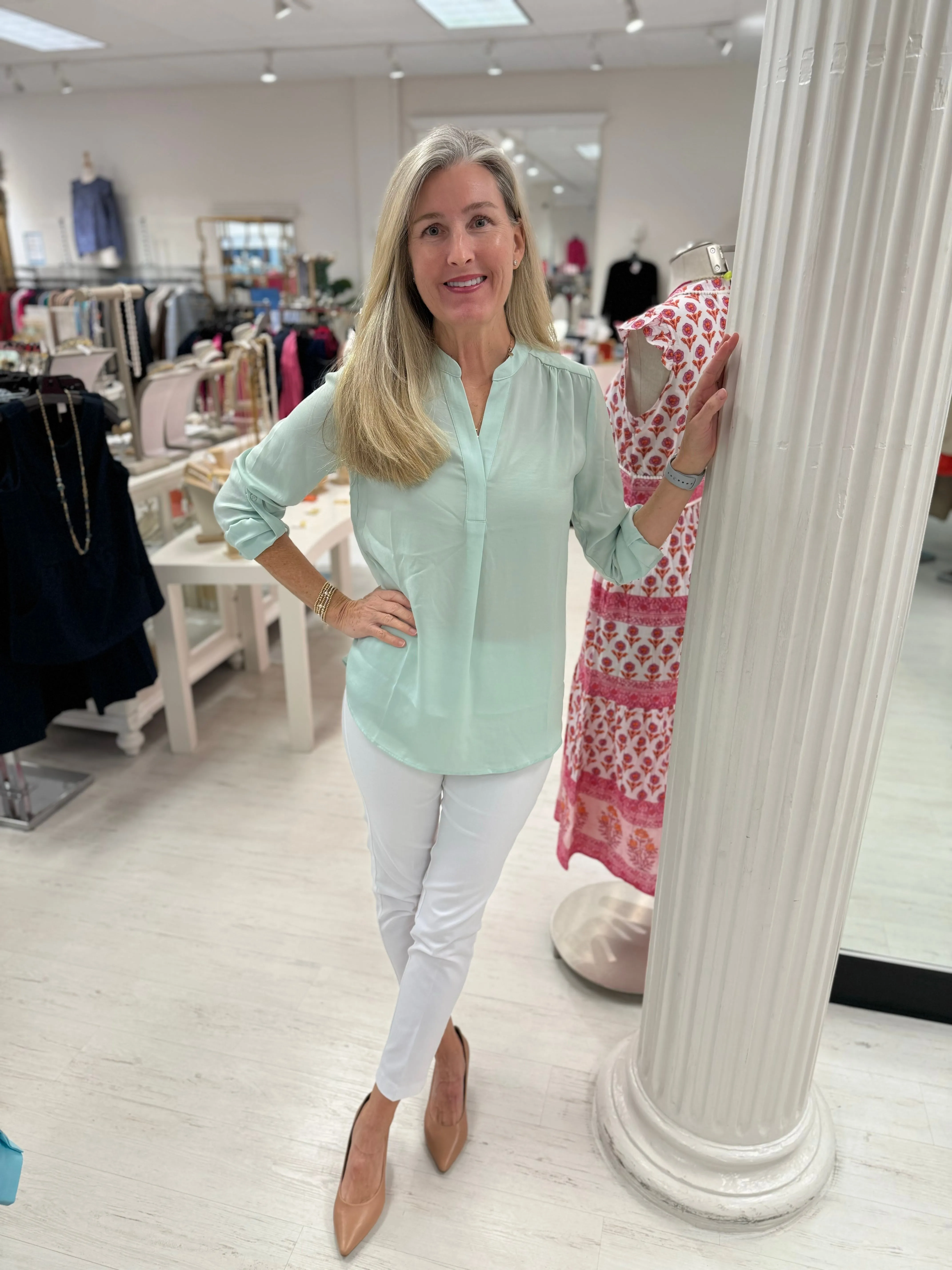 Air Flow Tunic with Split Collar
