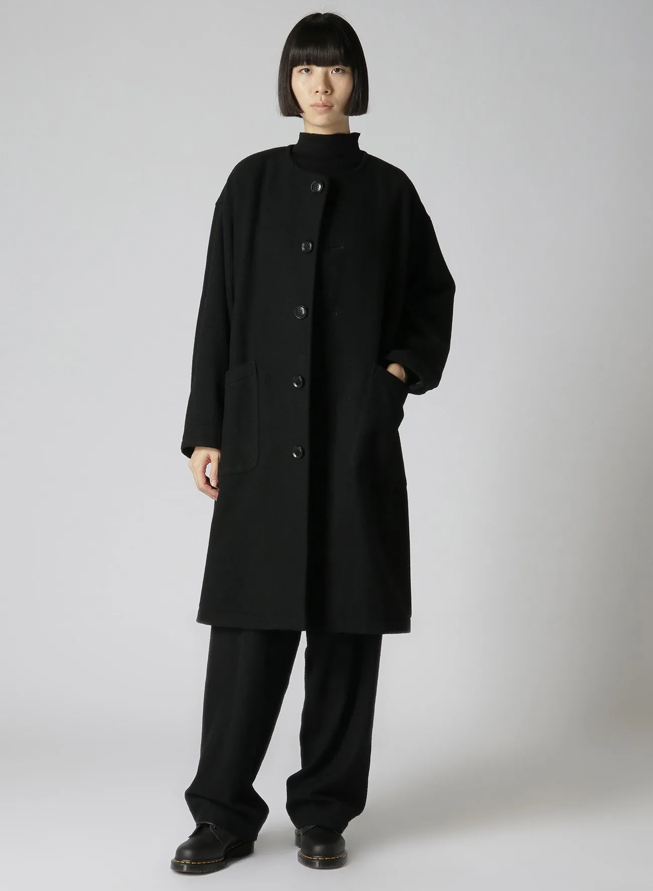 AIRY MOSSER COLLARLESS COAT