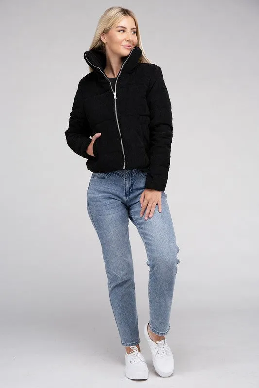 Ambiance Apparel Junior Corduroy Zip-Up Jacket