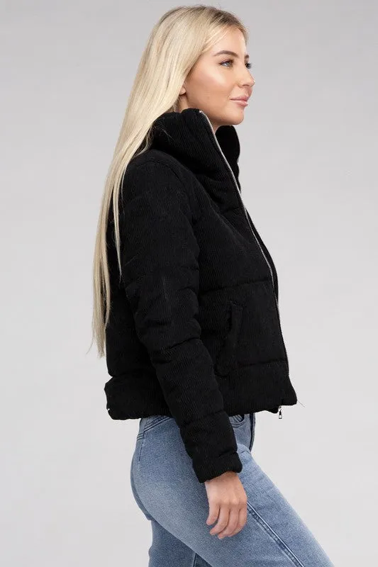 Ambiance Apparel Junior Corduroy Zip-Up Jacket