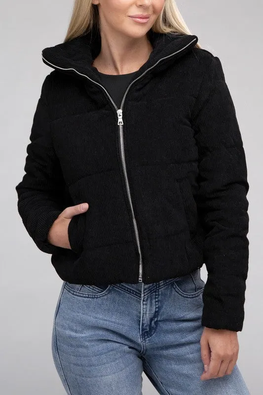 Ambiance Apparel Junior Corduroy Zip-Up Jacket
