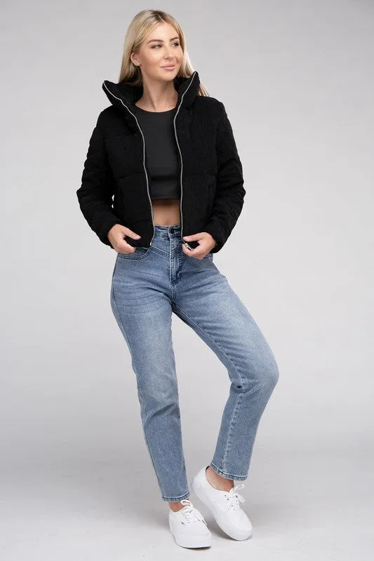 Ambiance Apparel Junior Corduroy Zip-Up Jacket
