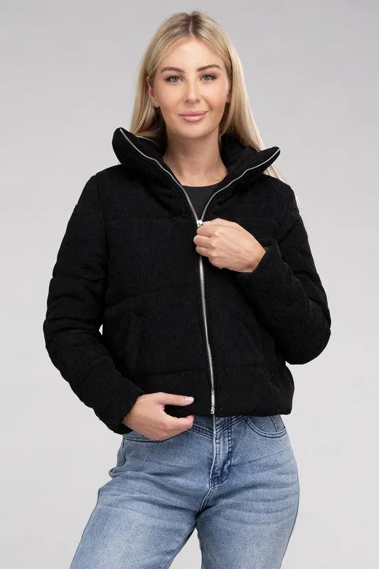 Ambiance Apparel Junior Corduroy Zip-Up Jacket