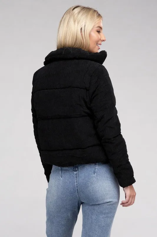 Ambiance Apparel Junior Corduroy Zip-Up Jacket