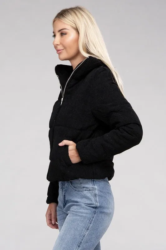 Ambiance Apparel Junior Corduroy Zip-Up Jacket